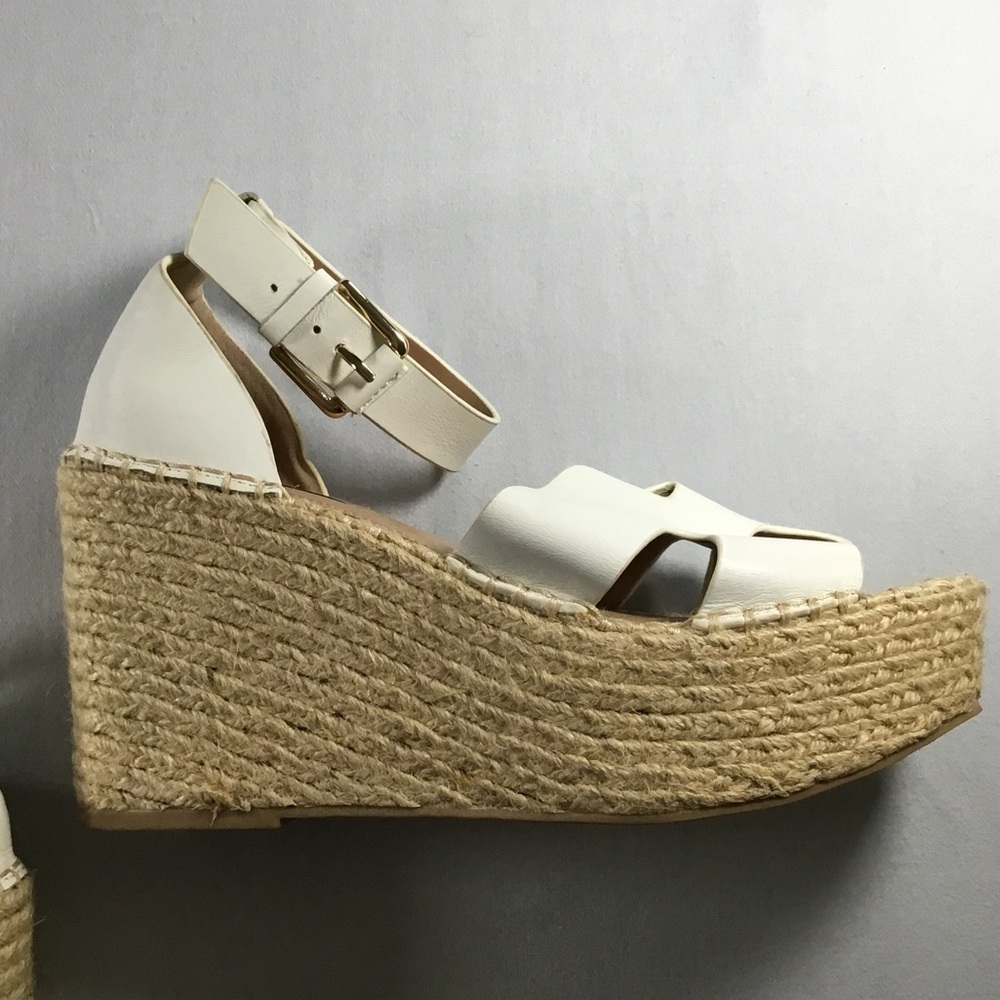 Steven NY Boho Wedge 7.5 Sandals Leather‎ Platform Espadrille Ankle Strap